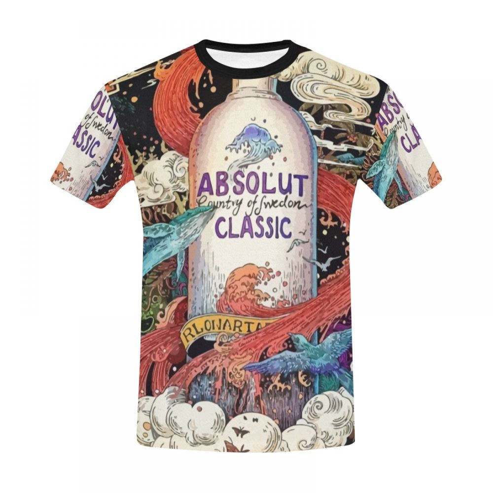 Camiseta Curta Masculino Arte Digital Absolut Clássico