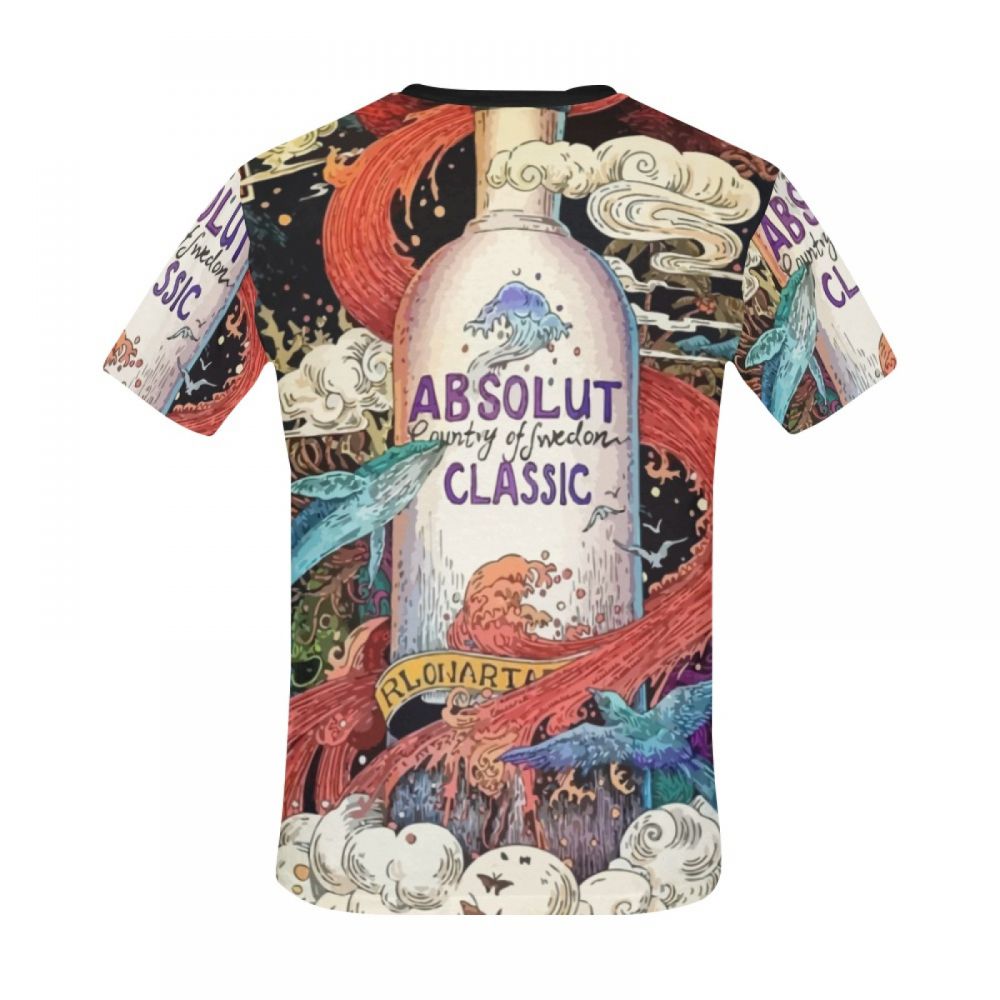 Camiseta Curta Masculino Arte Digital Absolut Clássico