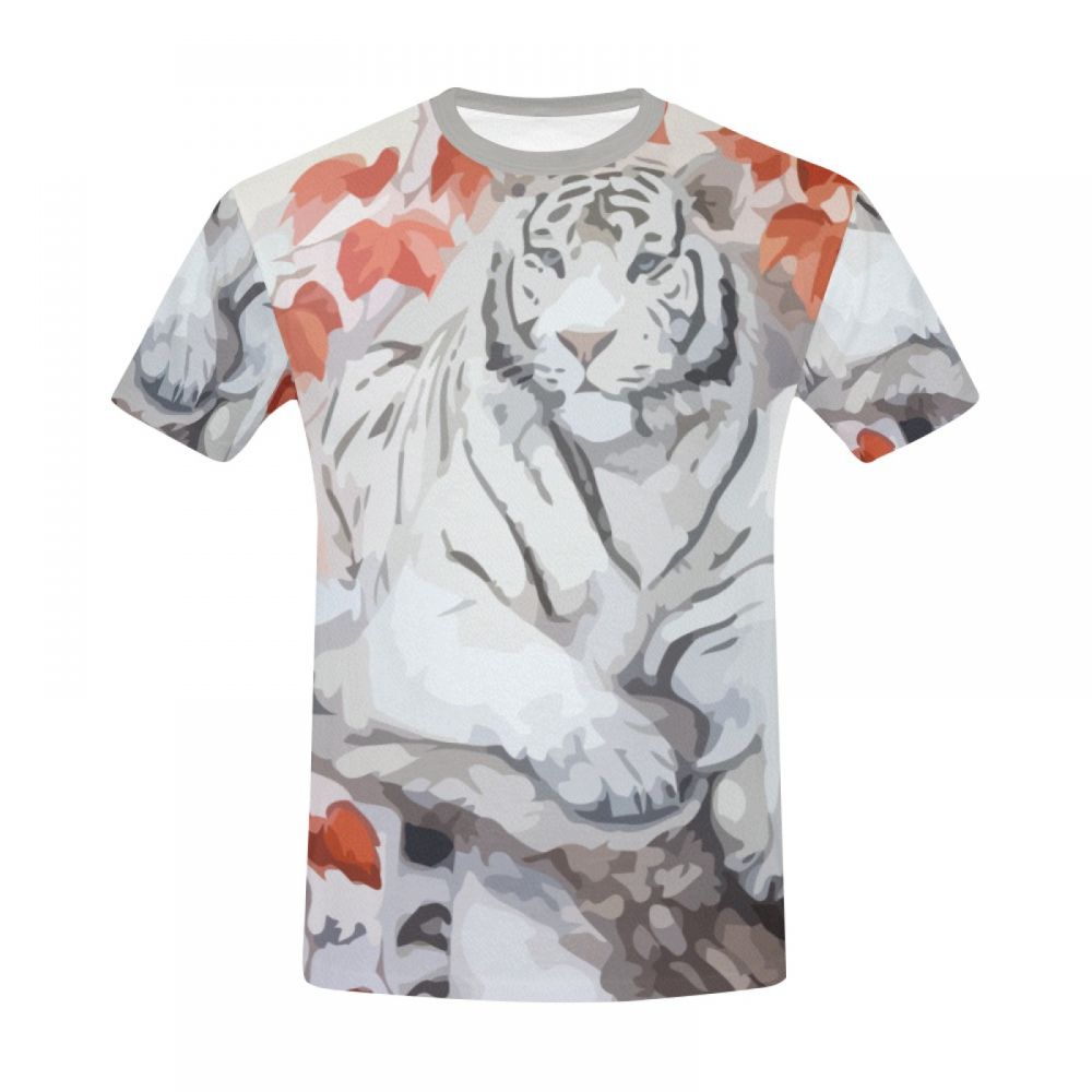 Camiseta Curta Masculino Arte Abstrata Namoro Do Tigre