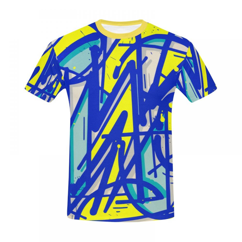 Camiseta Curta Masculino Módulo De Extrusão De Arte Abstrata