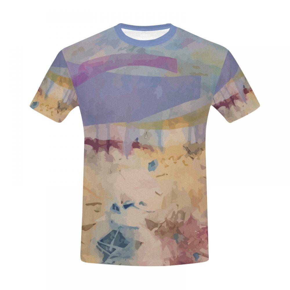 Camiseta Curta Masculino Viagem Diurna De Arte Abstrata