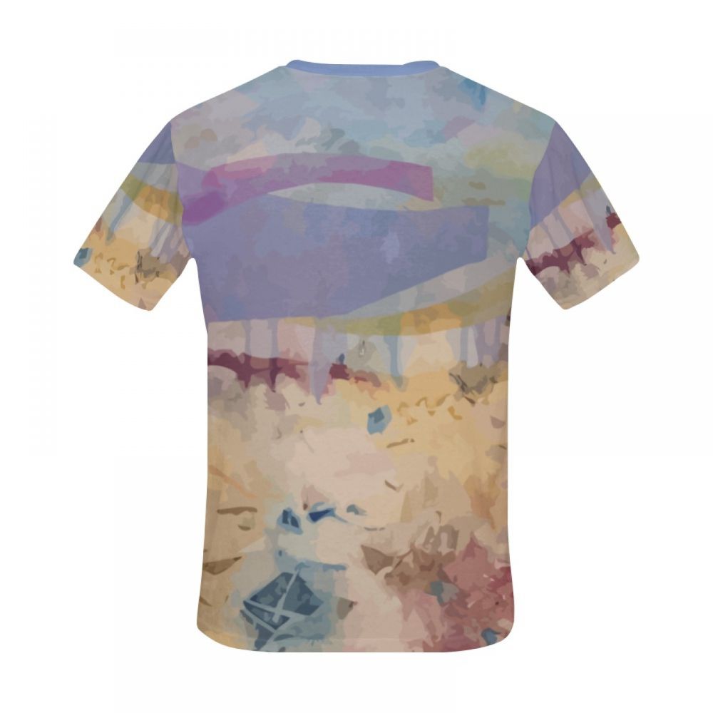 Camiseta Curta Masculino Viagem Diurna De Arte Abstrata