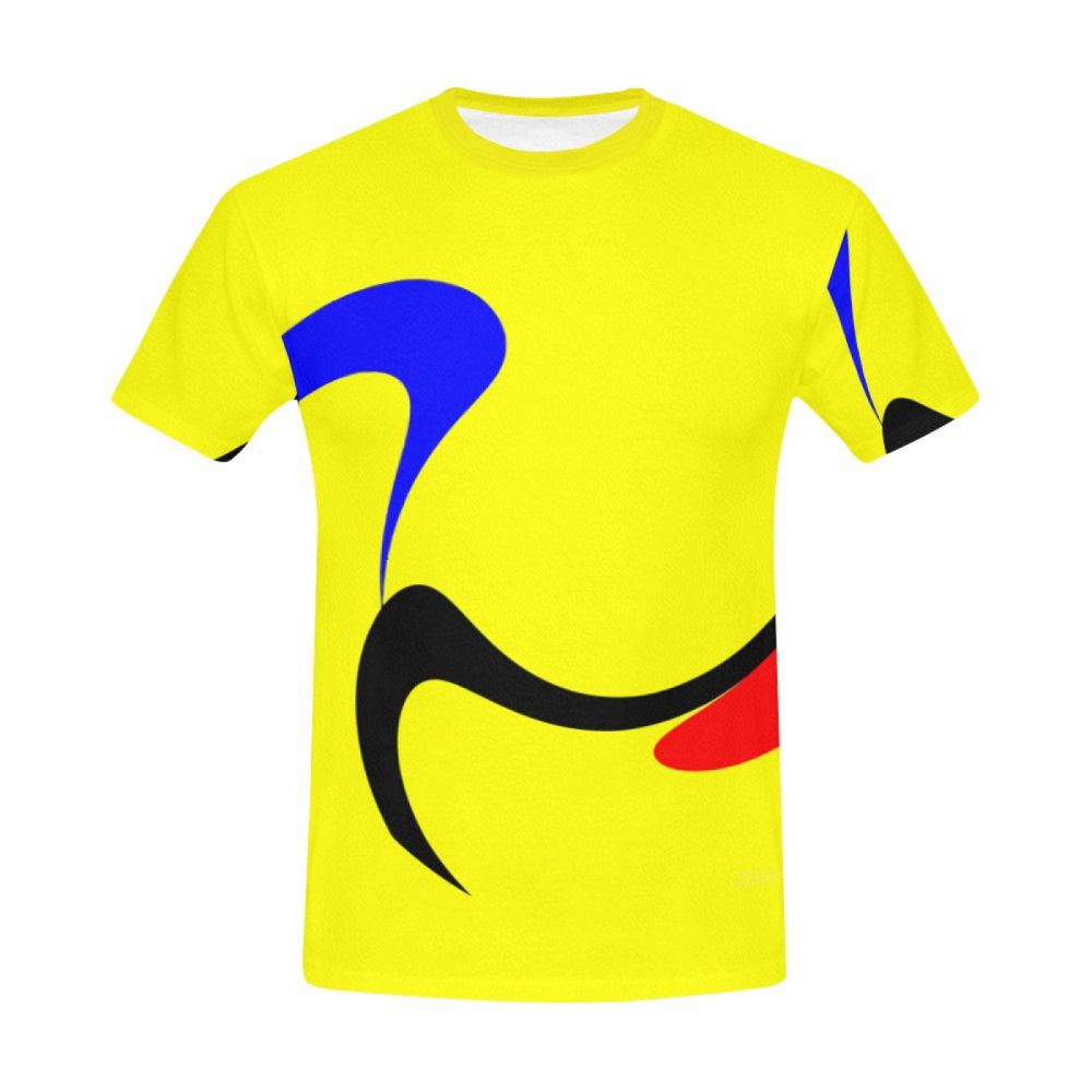 Camiseta Curta Masculino Arte Digital Amarelo