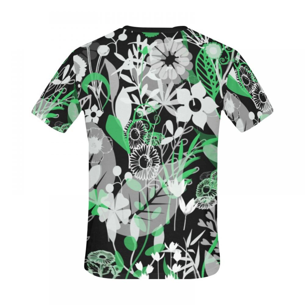 Camiseta Curta Masculino Arranjo De Flores Artístico