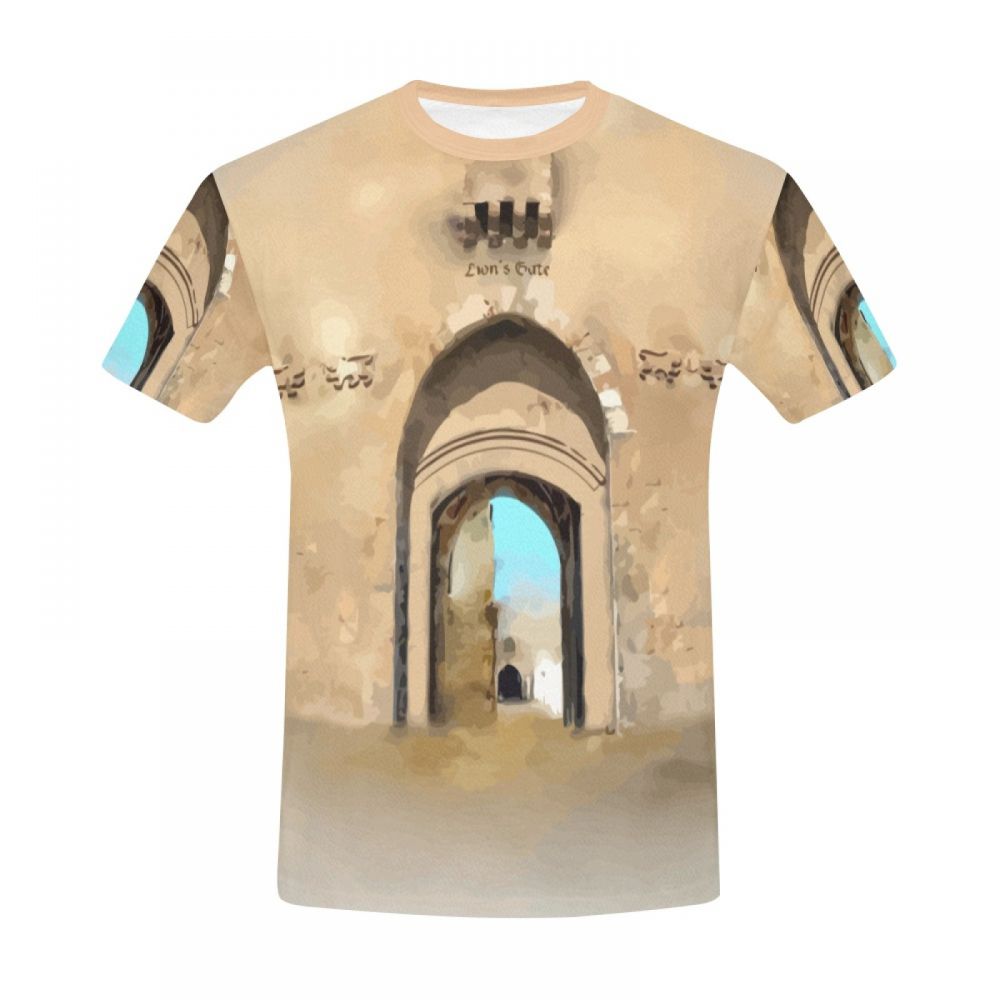 Camiseta Curta Masculino Arte Cidade Velha De Jerusalém