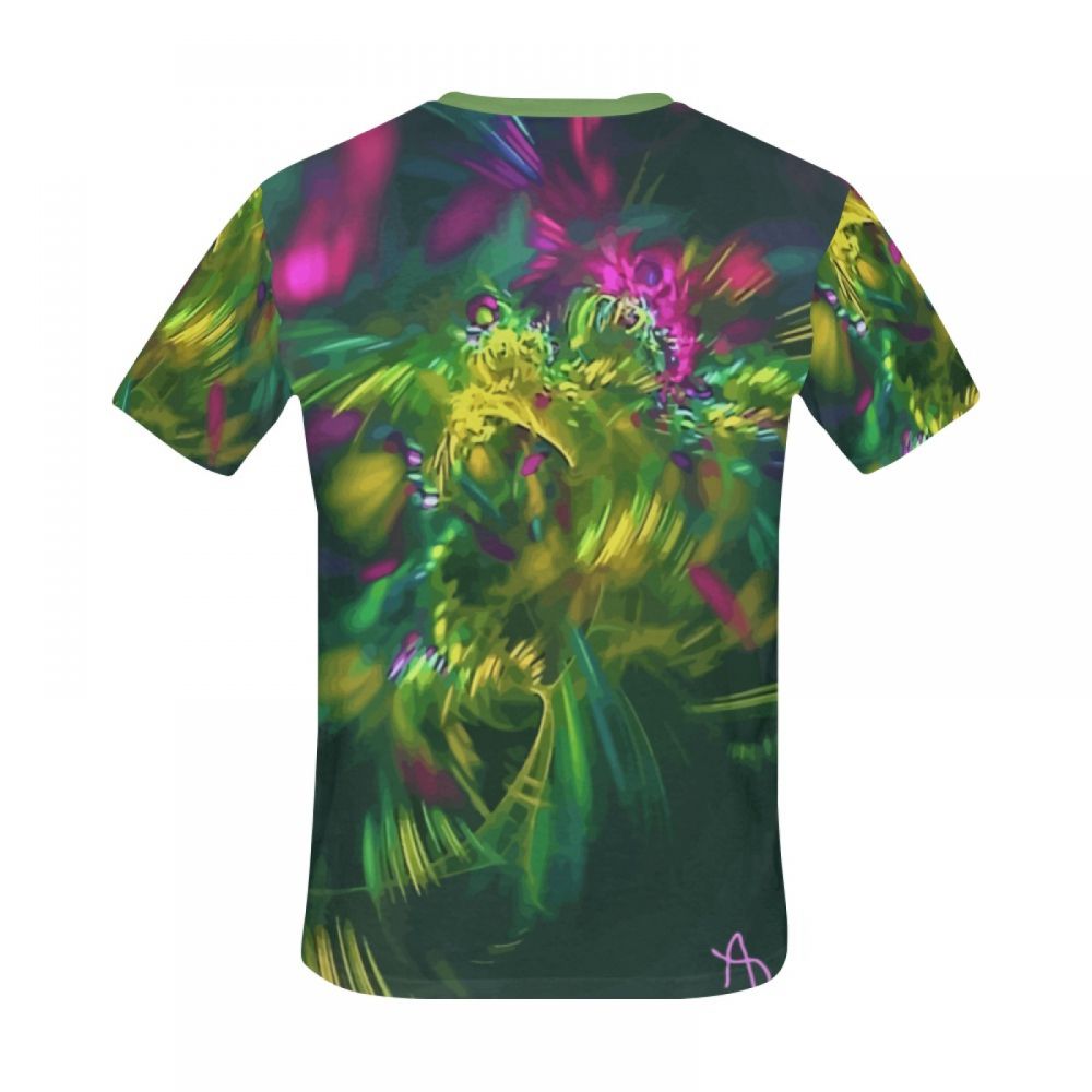 Camiseta Curta Masculino Arte Abstrata Florescer