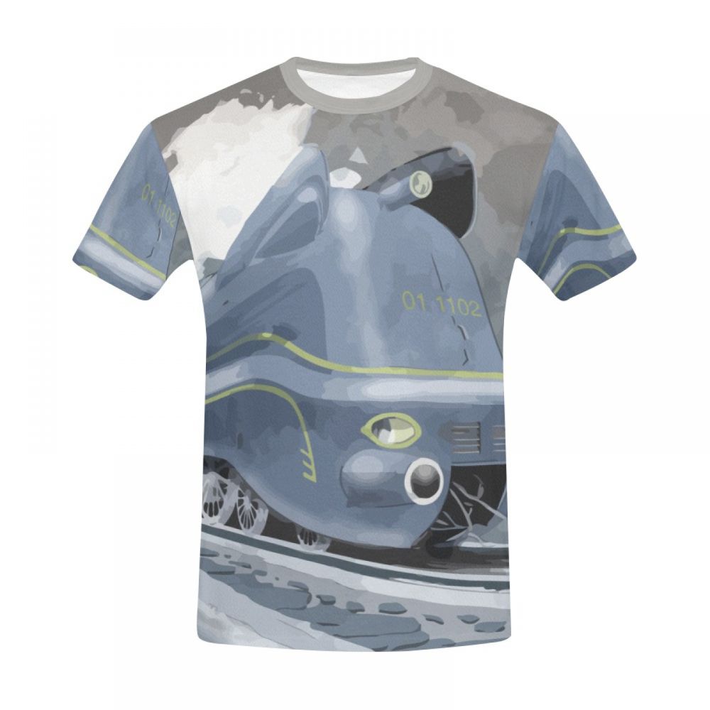 Camiseta Curta Masculino Locomotiva De Arte Clássica