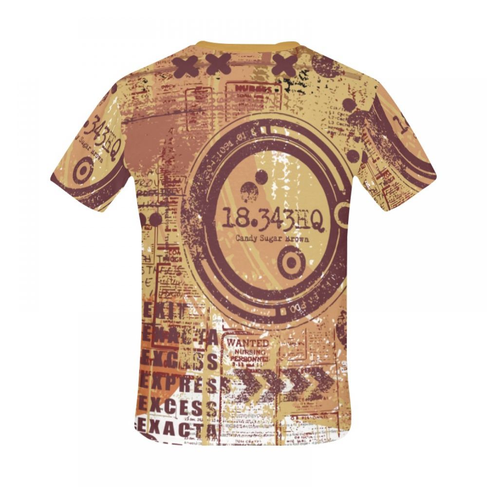 Camiseta Curta Masculino Arte Conceitual Doce Açúcar Marrom