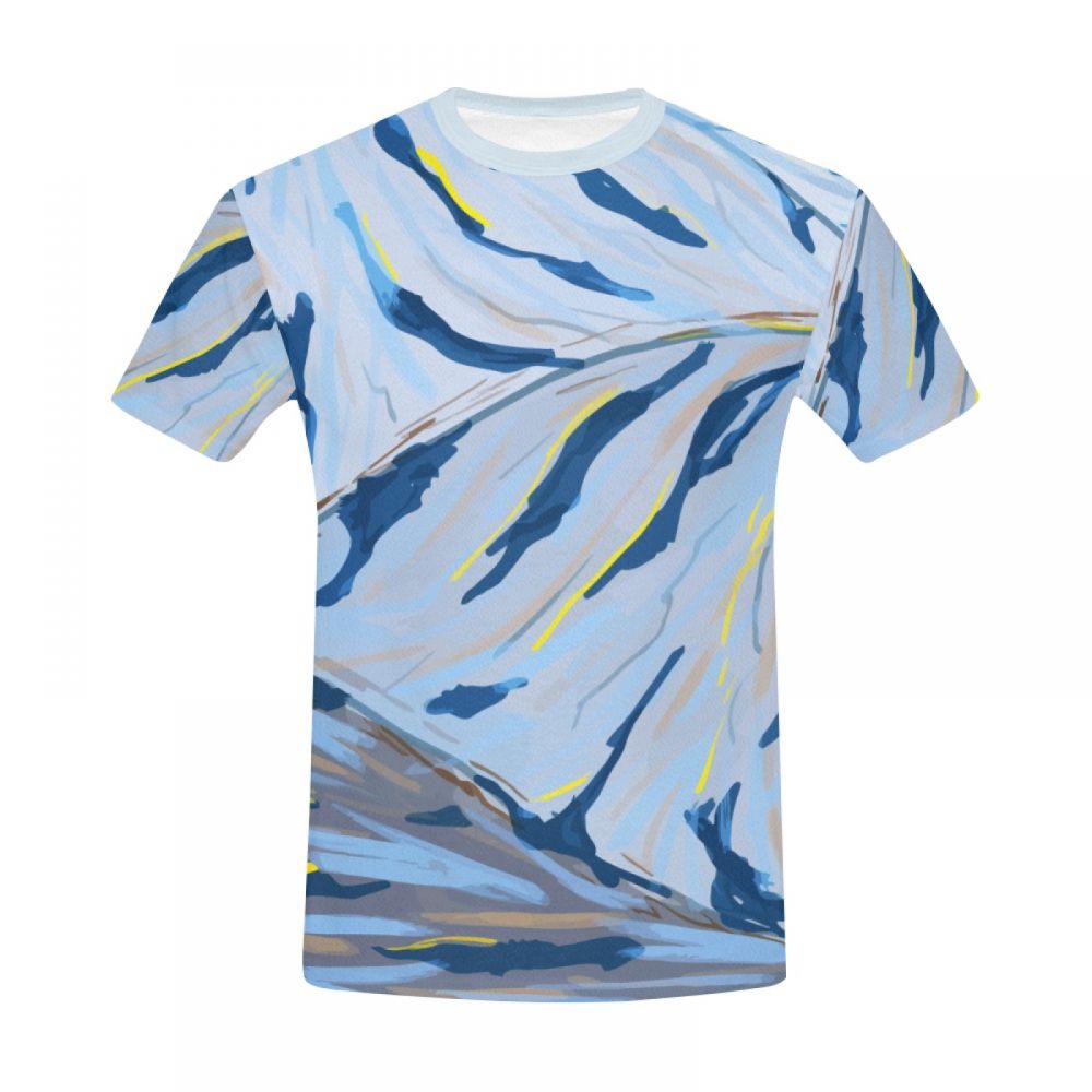 Camiseta Curta Masculino Fluxo De água Colorido Artístico