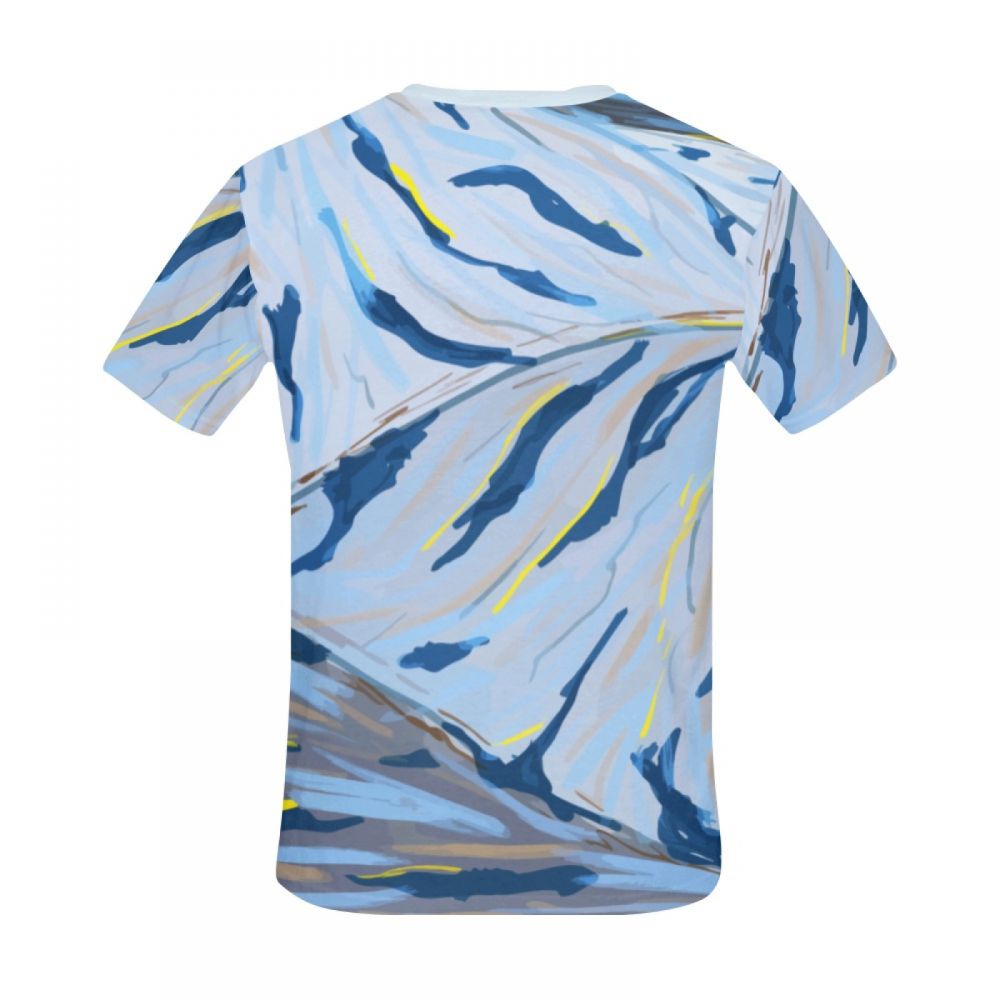 Camiseta Curta Masculino Fluxo De água Colorido Artístico