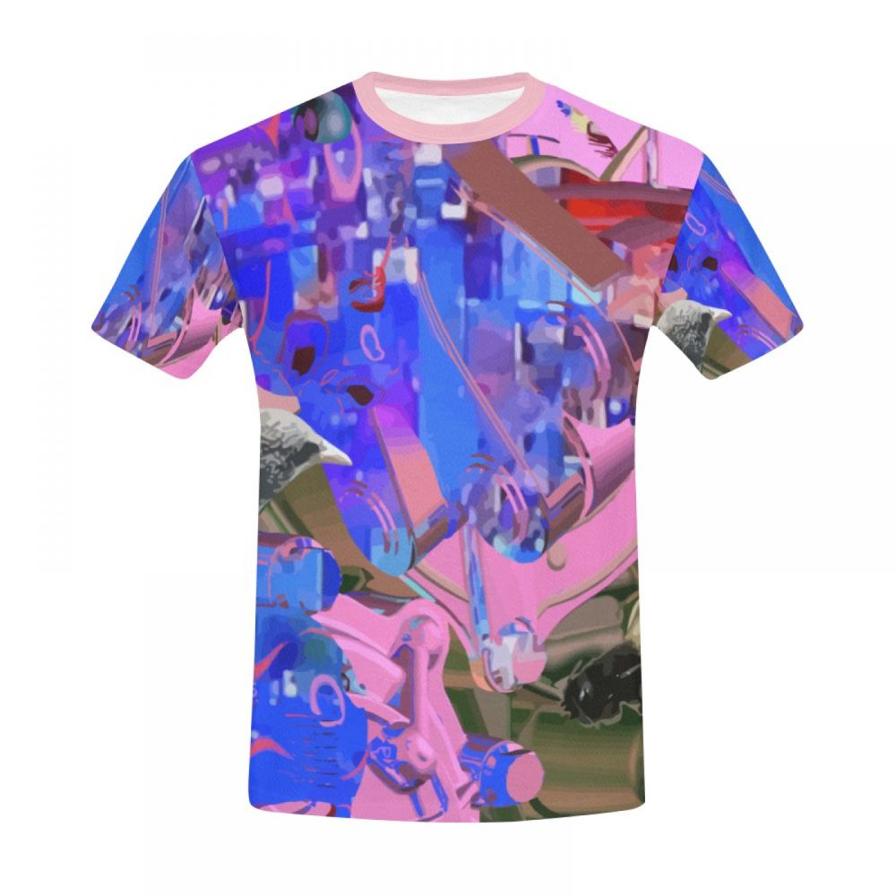 Camiseta Curta Masculino Arte Abstrata Roxa