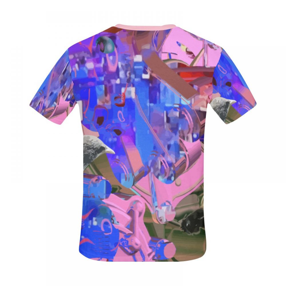 Camiseta Curta Masculino Arte Abstrata Roxa