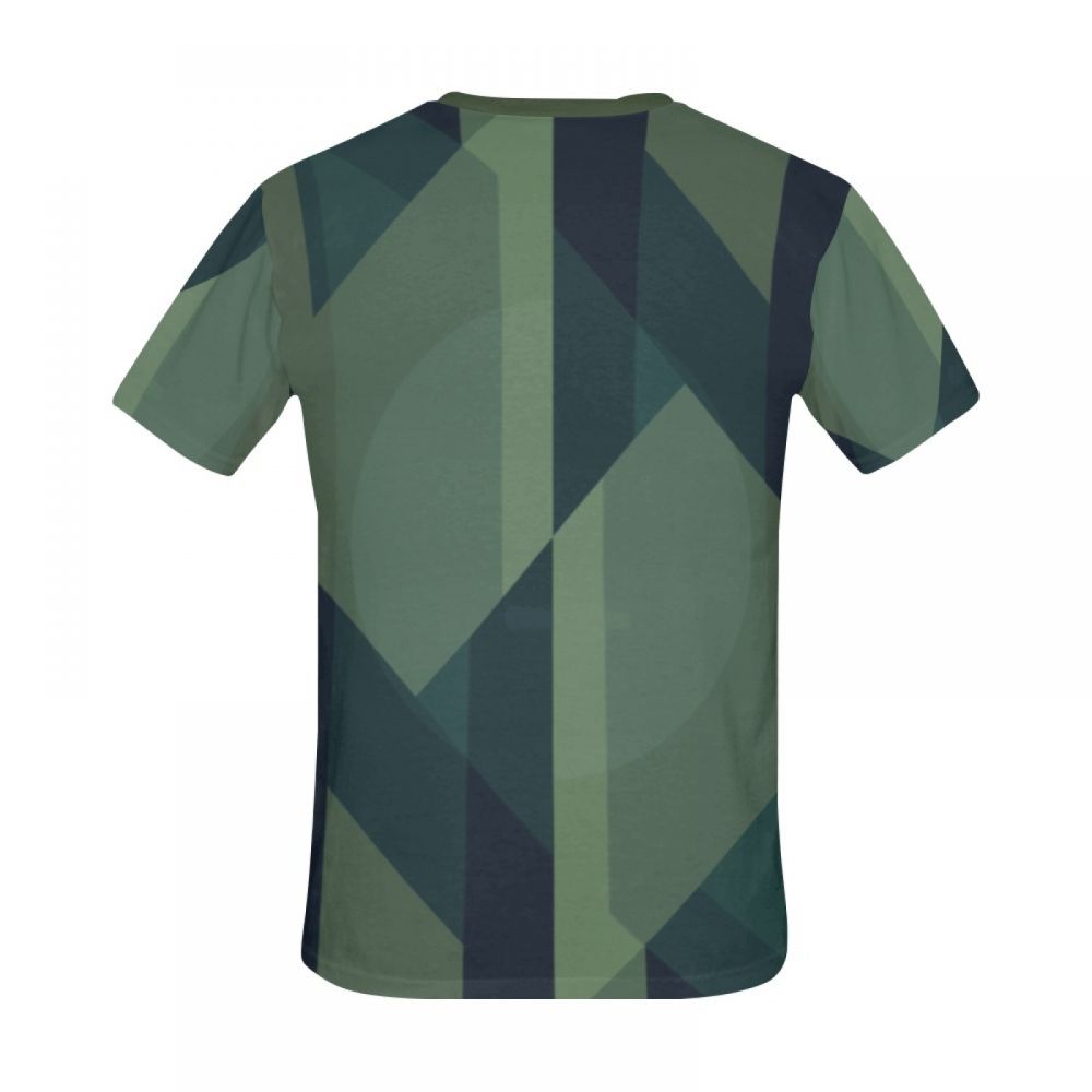 Camiseta Curta Masculino Linhas Verdes De Arte Geométrica