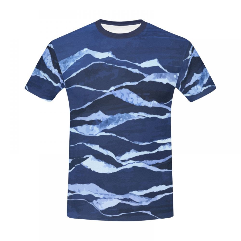 Camiseta Curta Masculino Arte Abstrata Pico Da Montanha