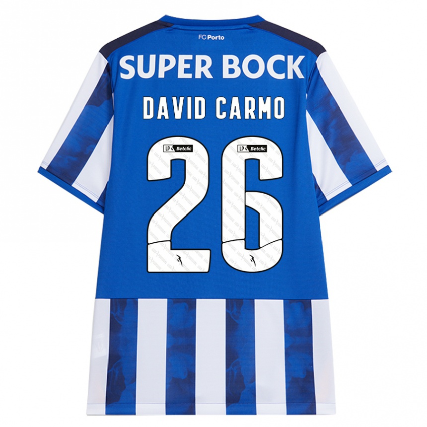 Criança Camisola Futebol David Carmo #26 Azul Azul Principal 2024/25