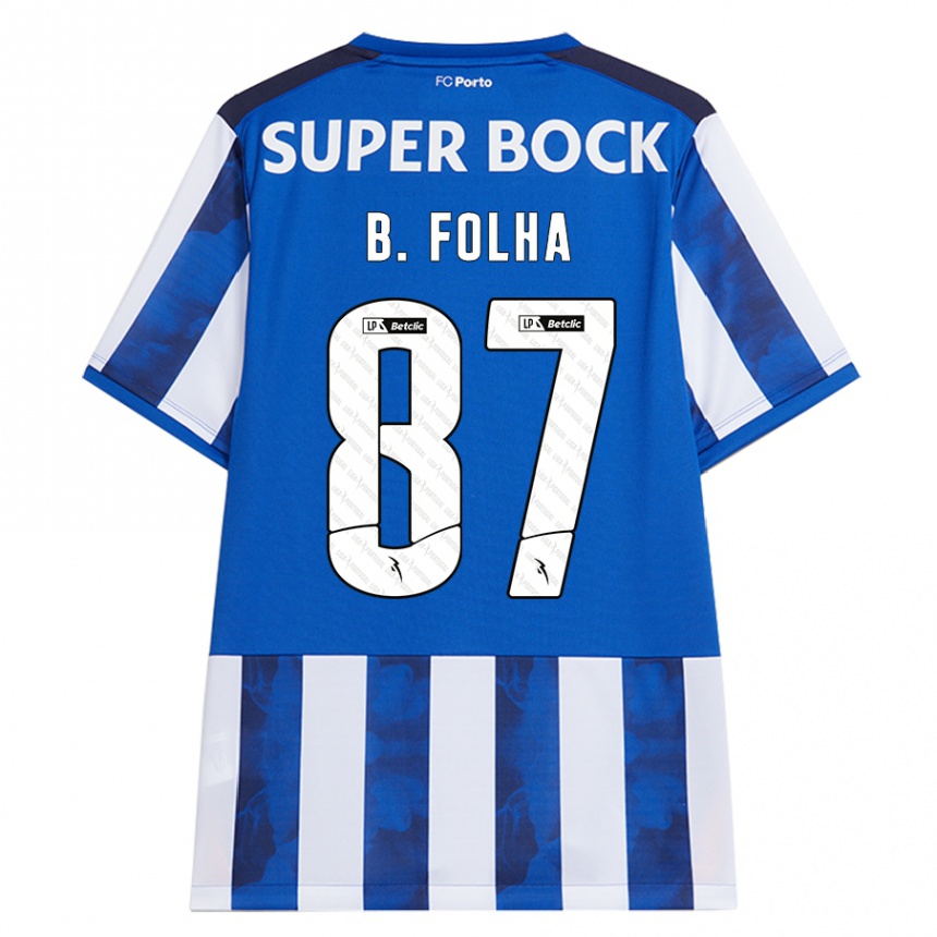 Criança Camisola Futebol Bernardo Folha #87 Azul Azul Principal 2024/25