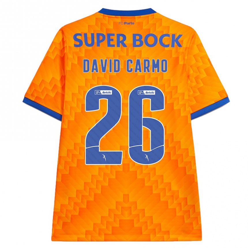 Criança Camisola Futebol David Carmo #26 Laranja Alternativa 2024/25