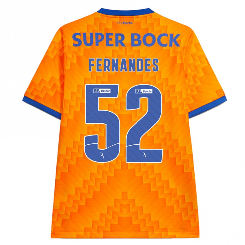 Criança Camisola Futebol Martim Fernandes #52 Laranja Alternativa 2024/25