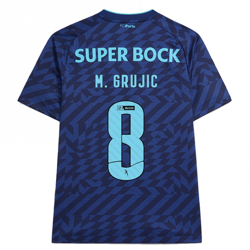 Criança Camisola Futebol Marko Grujic #8 Azul-Marinho Terceiro 2024/25