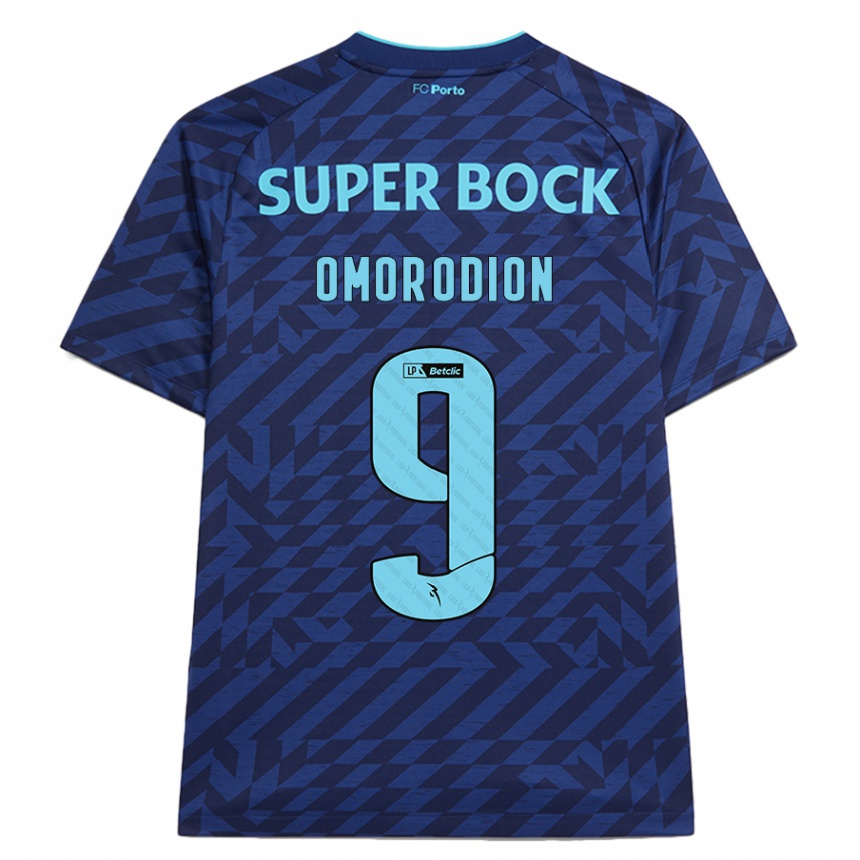 Criança Camisola Futebol Samu Omorodion #9 Azul-Marinho Terceiro 2024/25