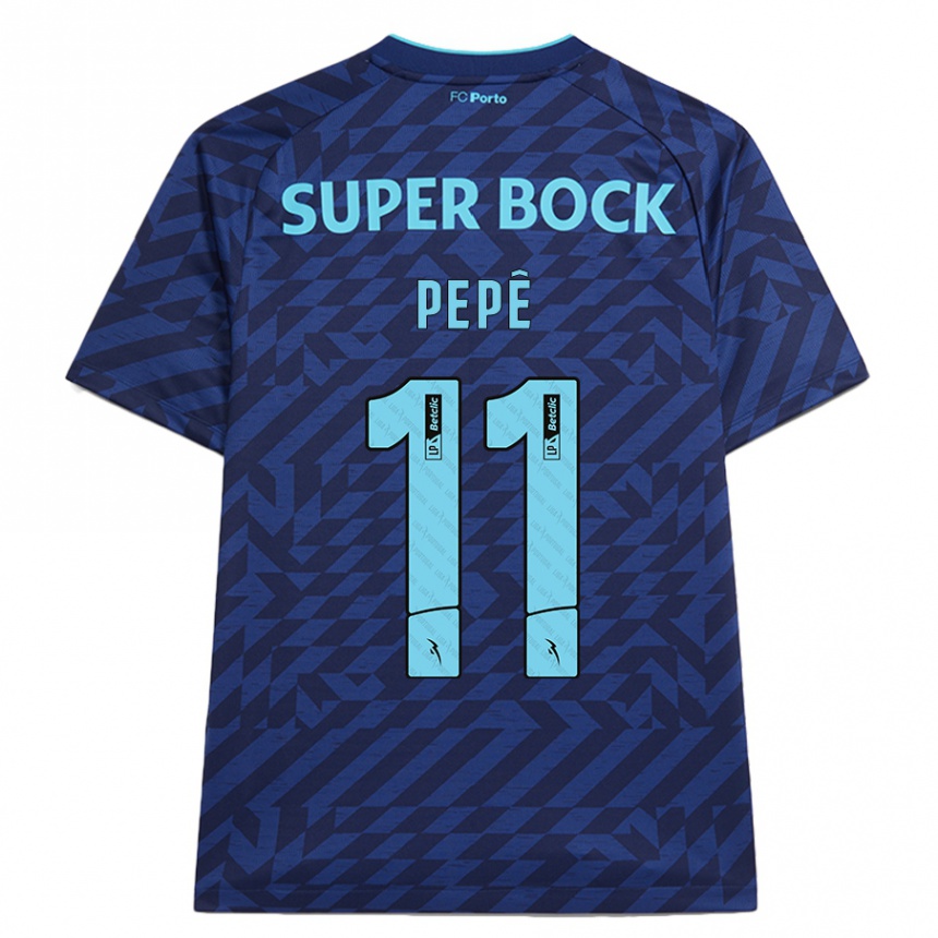 Criança Camisola Futebol Pepê #11 Azul-Marinho Terceiro 2024/25