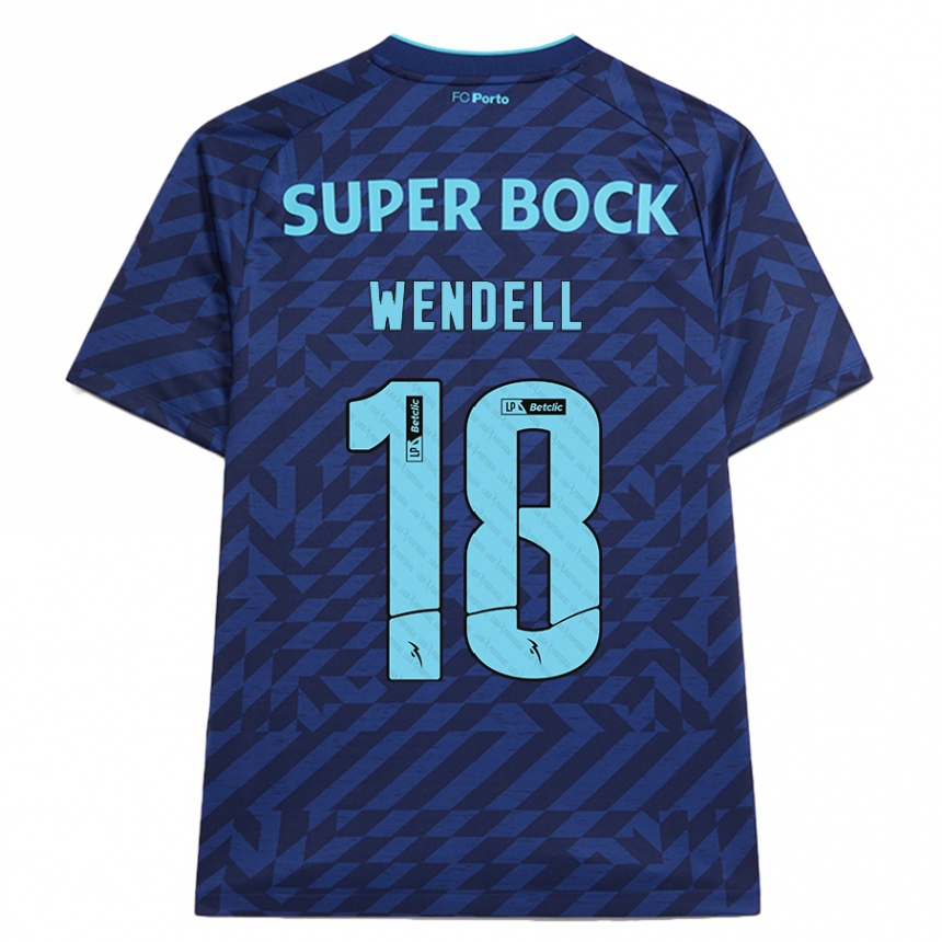 Criança Camisola Futebol Wendell #18 Azul-Marinho Terceiro 2024/25