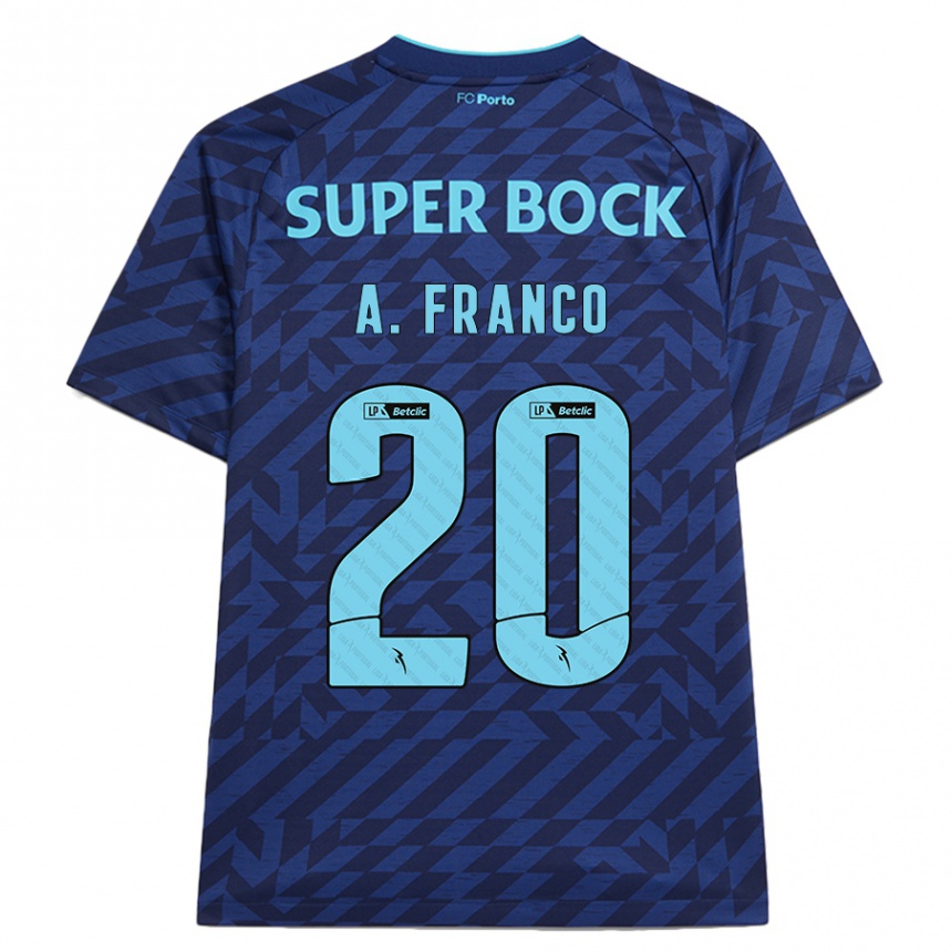 Criança Camisola Futebol André Franco #20 Azul-Marinho Terceiro 2024/25