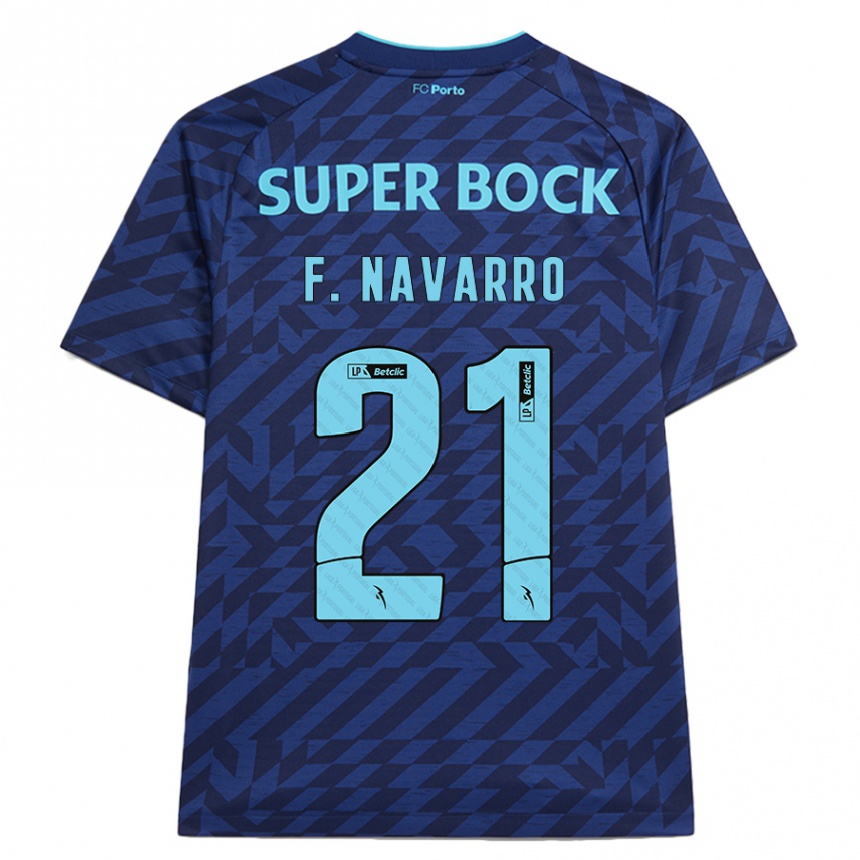 Criança Camisola Futebol Fran Navarro #21 Azul-Marinho Terceiro 2024/25