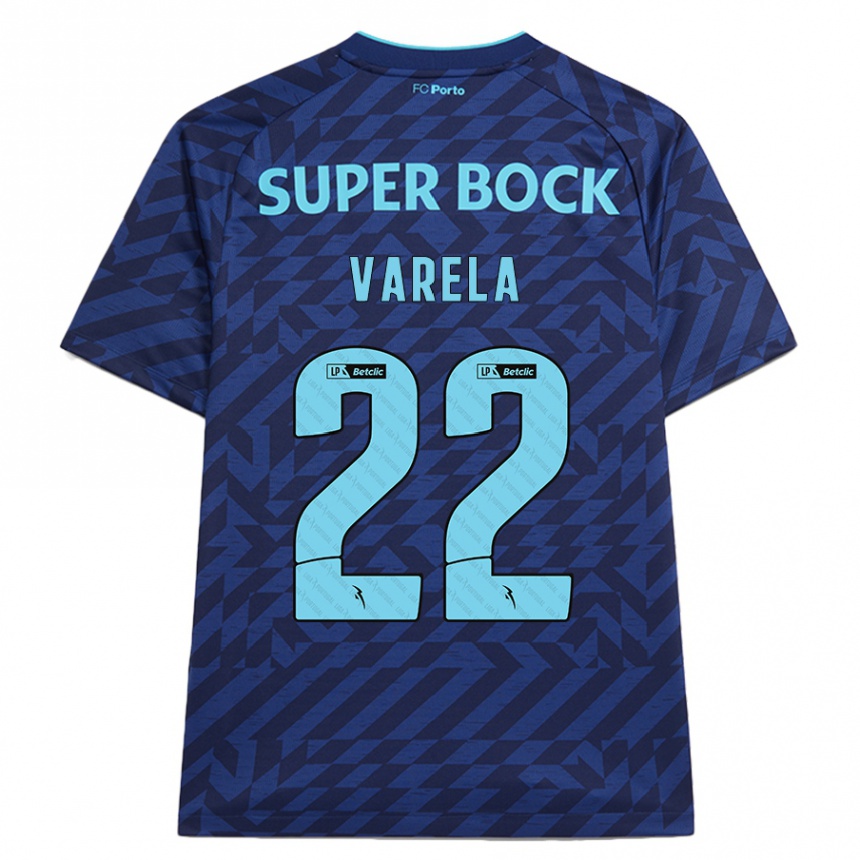 Criança Camisola Futebol Alan Varela #22 Azul-Marinho Terceiro 2024/25