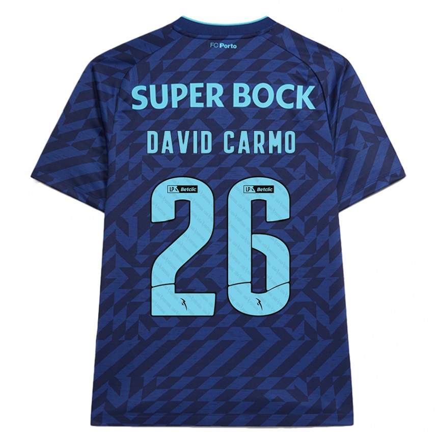 Criança Camisola Futebol David Carmo #26 Azul-Marinho Terceiro 2024/25