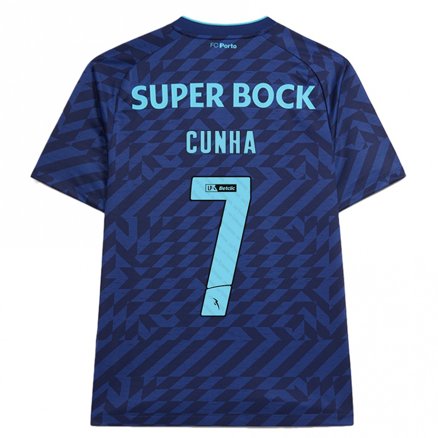 Criança Camisola Futebol Duarte Cunha #7 Azul-Marinho Terceiro 2024/25