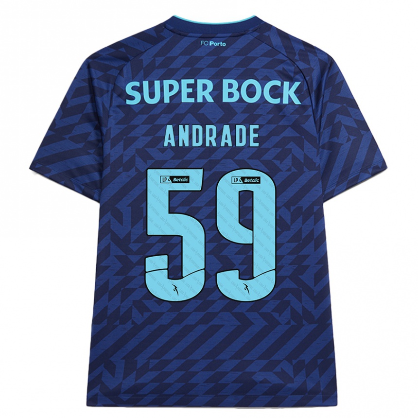 Criança Camisola Futebol Tiago Andrade #59 Azul-Marinho Terceiro 2024/25