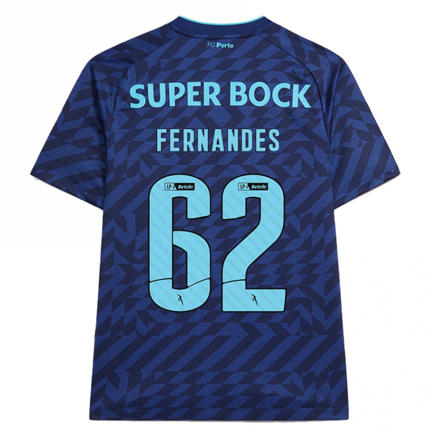 Criança Camisola Futebol Rodrigo Fernandes #62 Azul-Marinho Terceiro 2024/25