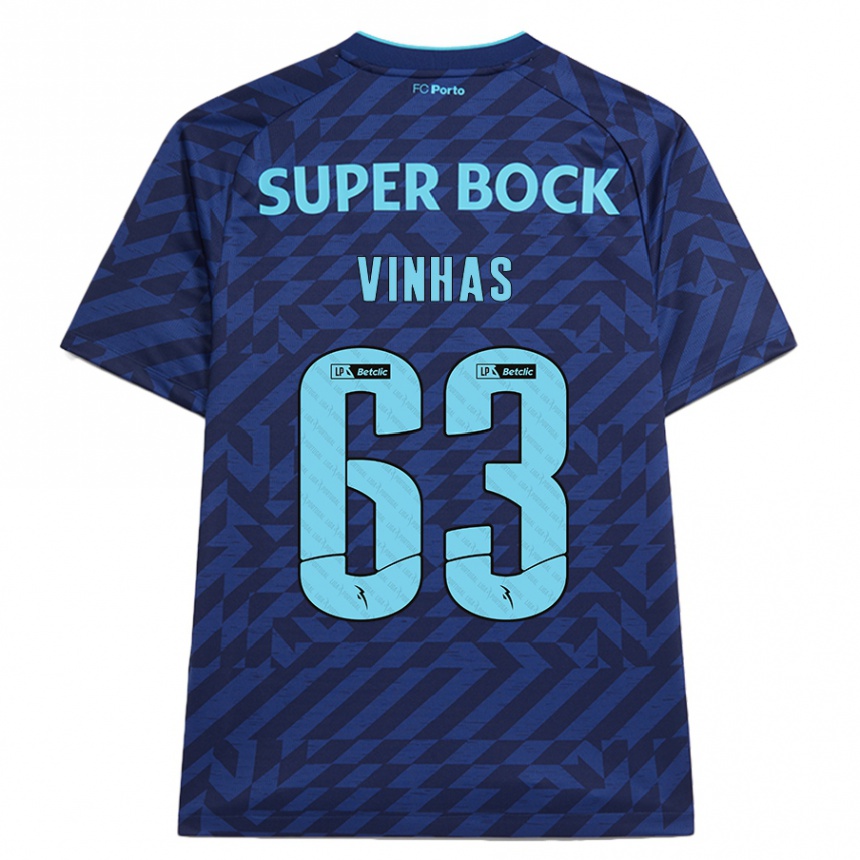 Criança Camisola Futebol David Vinhas #63 Azul-Marinho Terceiro 2024/25