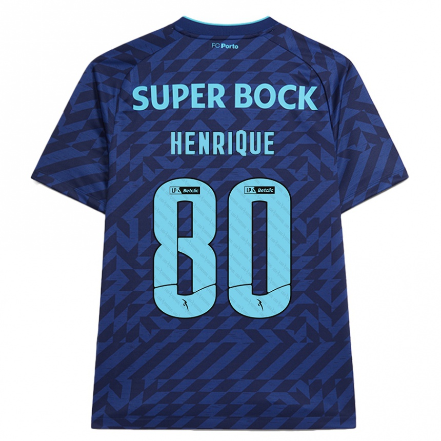 Criança Camisola Futebol Kaio Henrique #80 Azul-Marinho Terceiro 2024/25