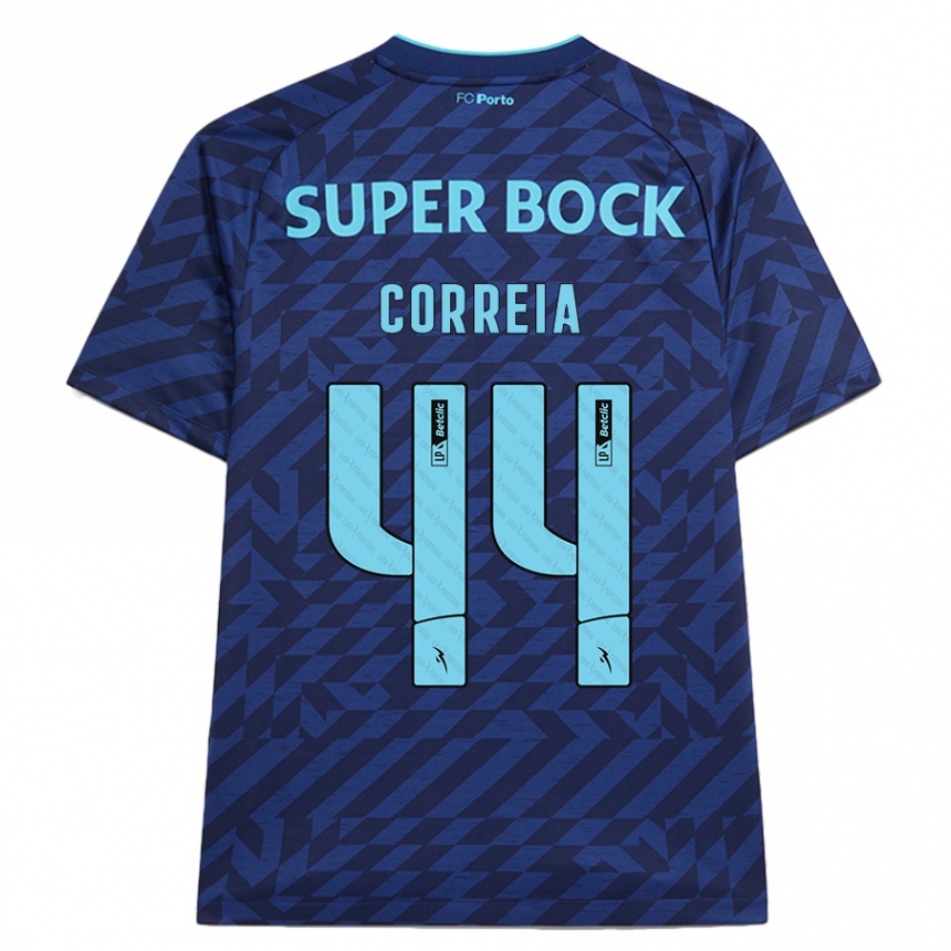 Criança Camisola Futebol Romain Correia #44 Azul-Marinho Terceiro 2024/25