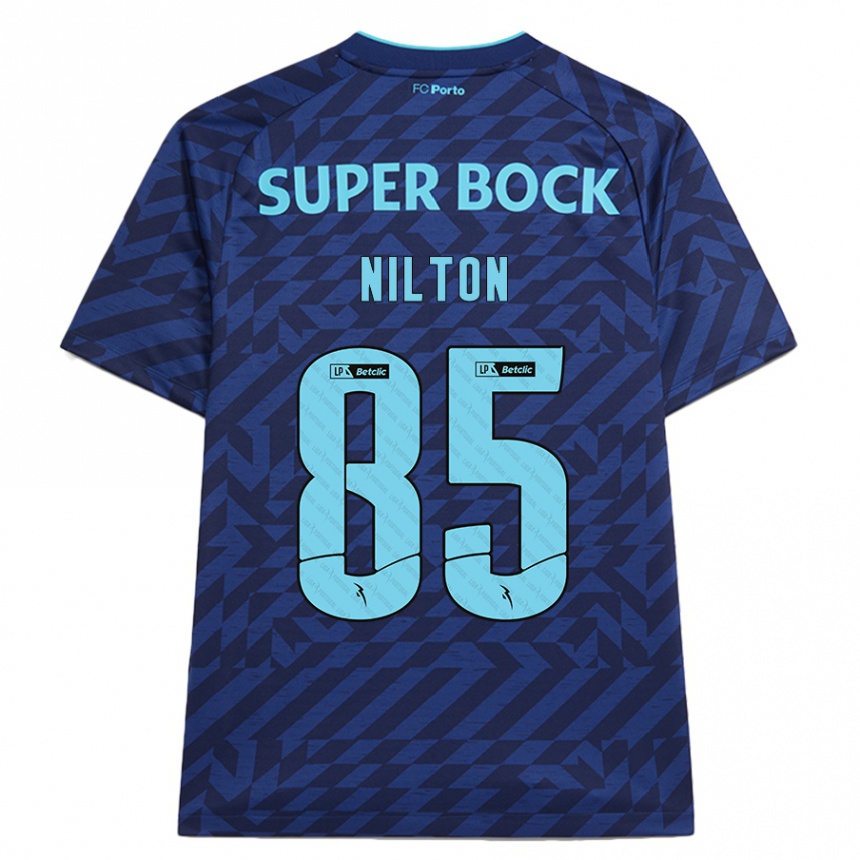 Criança Camisola Futebol Nilton #85 Azul-Marinho Terceiro 2024/25