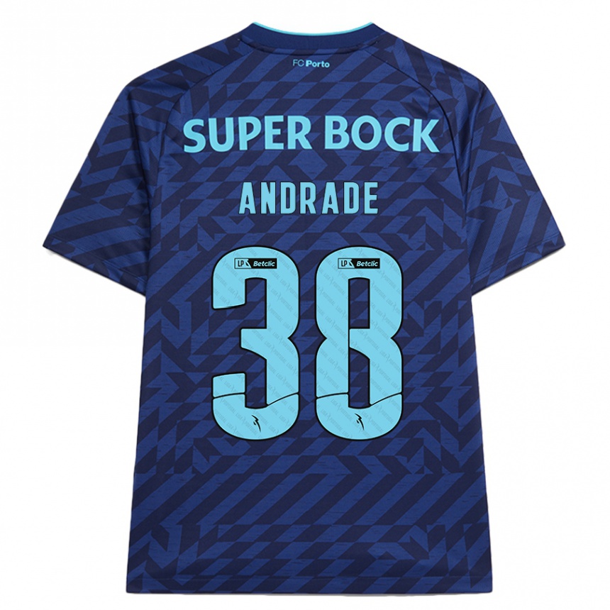 Criança Camisola Futebol Fernando Andrade #38 Azul-Marinho Terceiro 2024/25