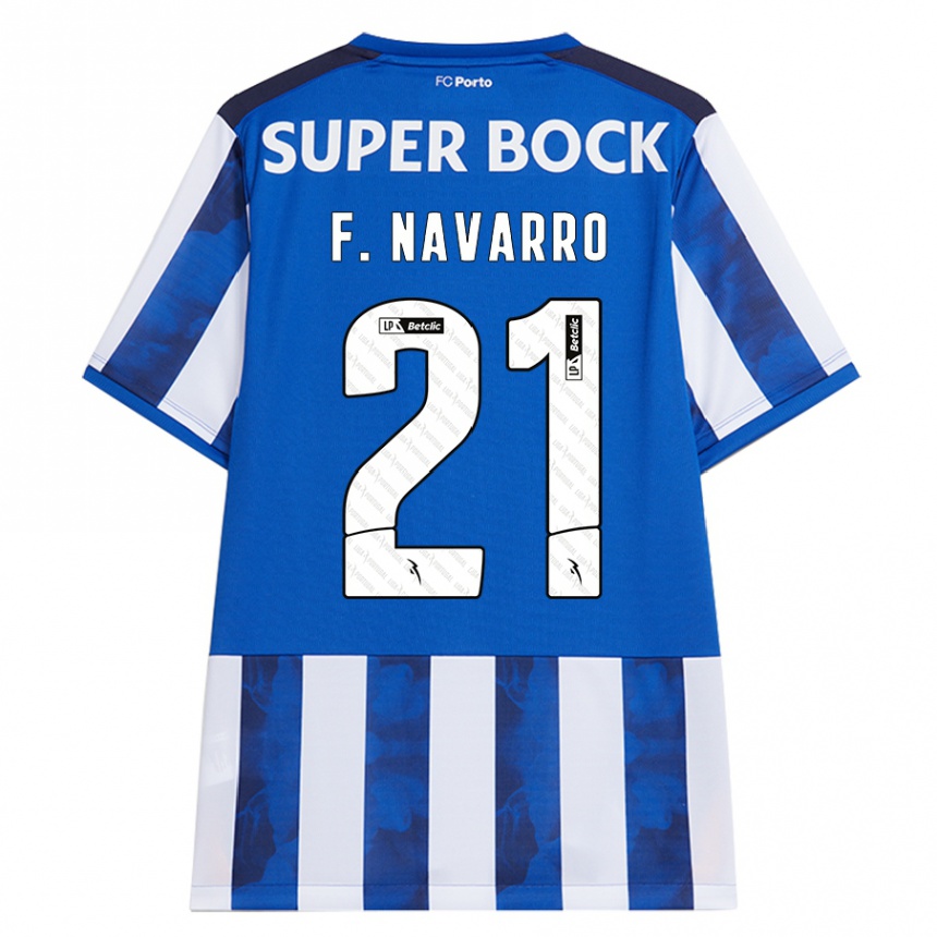 Homem Camisola Futebol Fran Navarro #21 Azul Azul Principal 2024/25