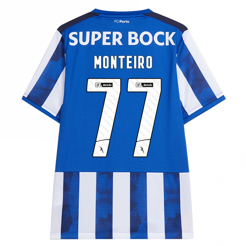 Homem Camisola Futebol Rui Monteiro #77 Azul Azul Principal 2024/25