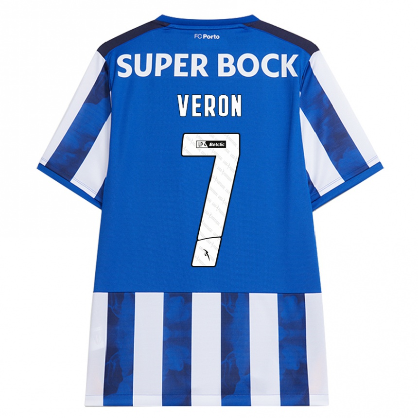 Homem Camisola Futebol Gabriel Veron #7 Azul Azul Principal 2024/25