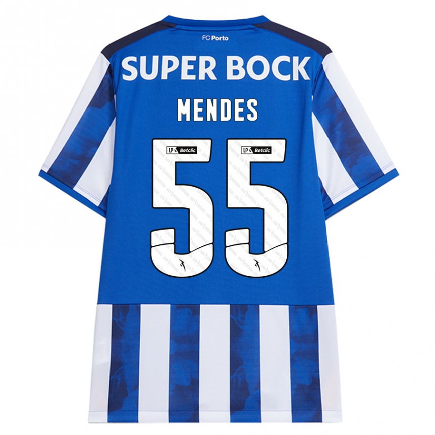 Homem Camisola Futebol João Mendes #55 Azul Azul Principal 2024/25