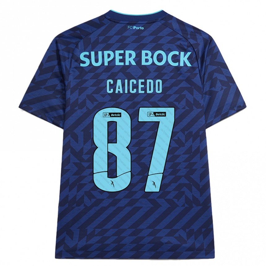 Mulher Camisola Futebol Brayan Caicedo #87 Azul-Marinho Terceiro 2024/25